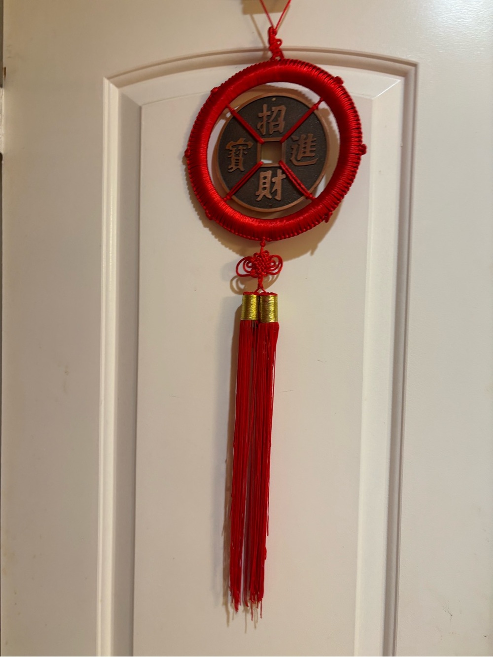 Chinese Red Doubled Tassel Wall Hanging Ornament